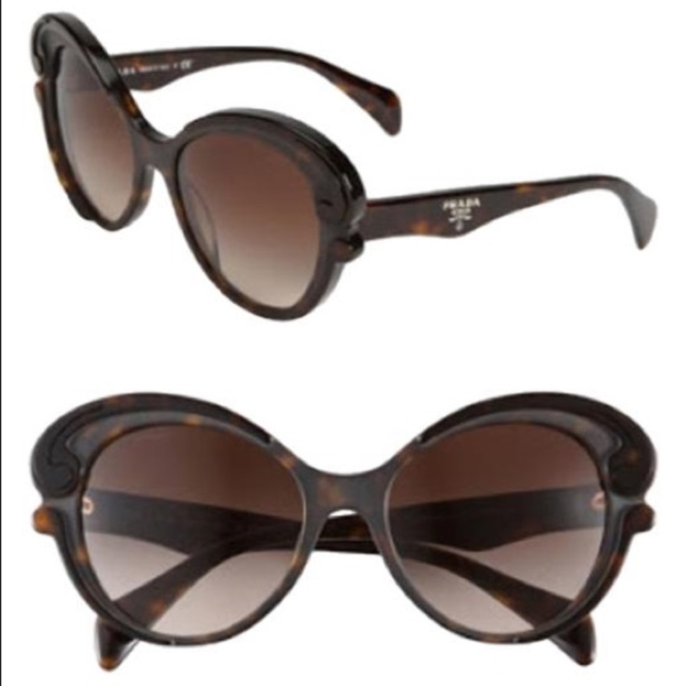 Prada Baroque Tortoiseshell Cat Eye Sunglasses